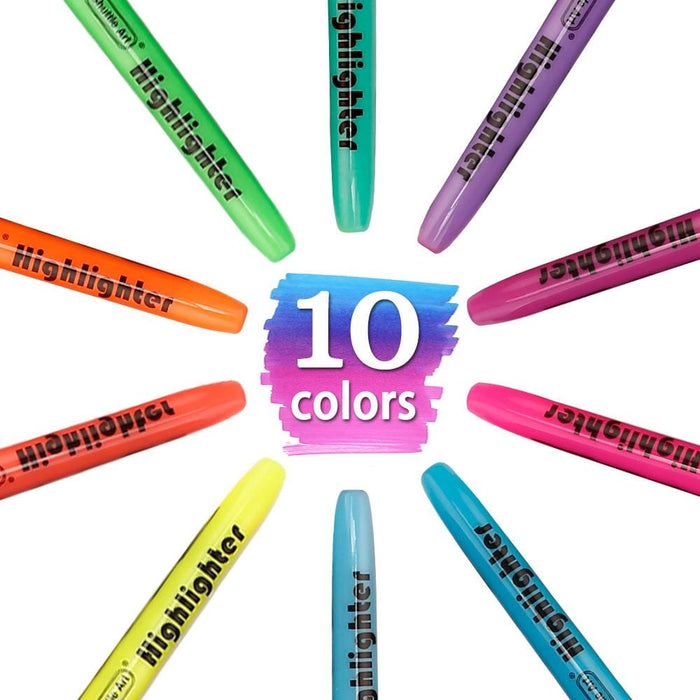Highlighter Markers,10 bright colors -  Set of 30