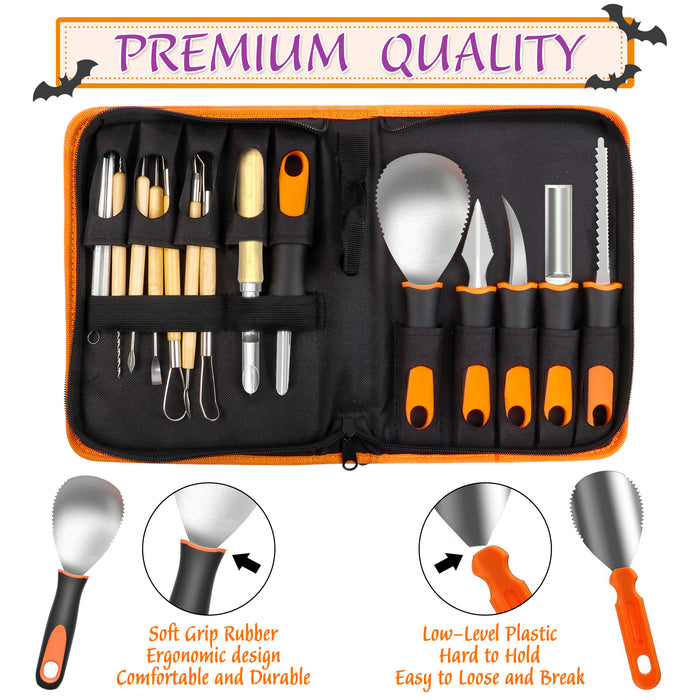 Halloween Pumpkin Carving Kit - Set of 15