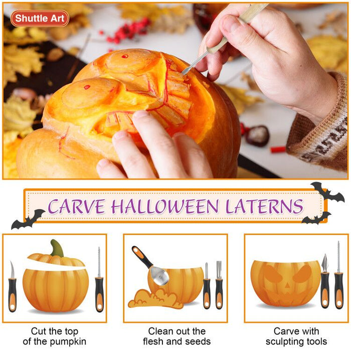 Halloween Pumpkin Carving Kit - Set of 15