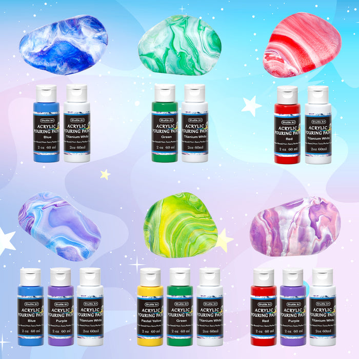 Rock Painting Kit - Pouring Paint Set