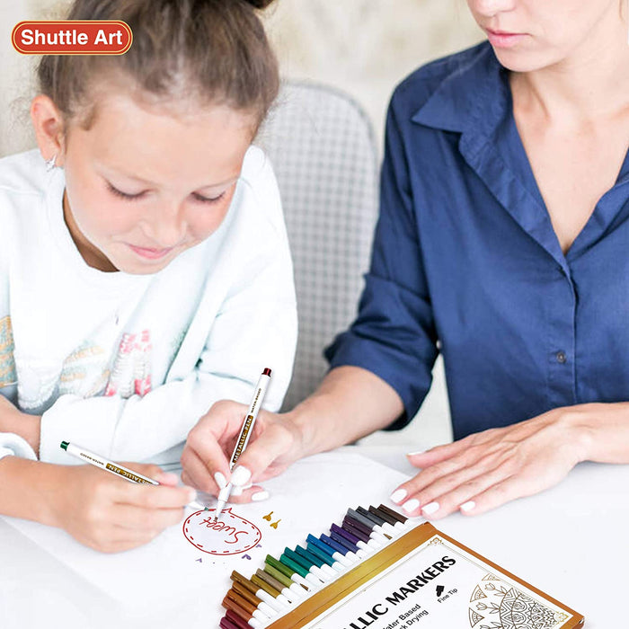 Metallic Marker Pens - Set of 24