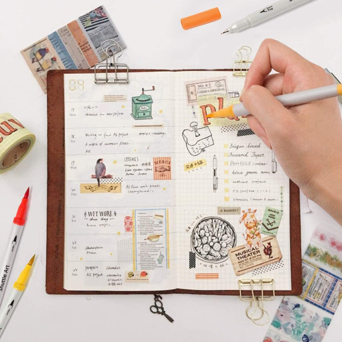 Dual Tip Brush Pens -  Set of 56