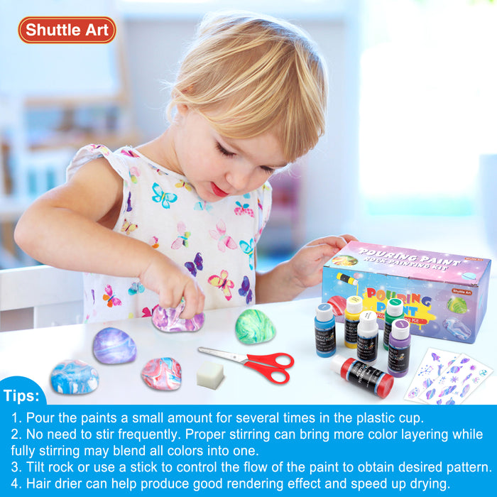 Rock Painting Kit - Pouring Paint Set