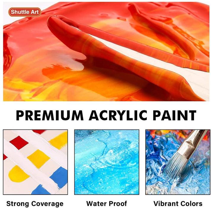 Acrylic Paint, 120ml Bags - Set of 18