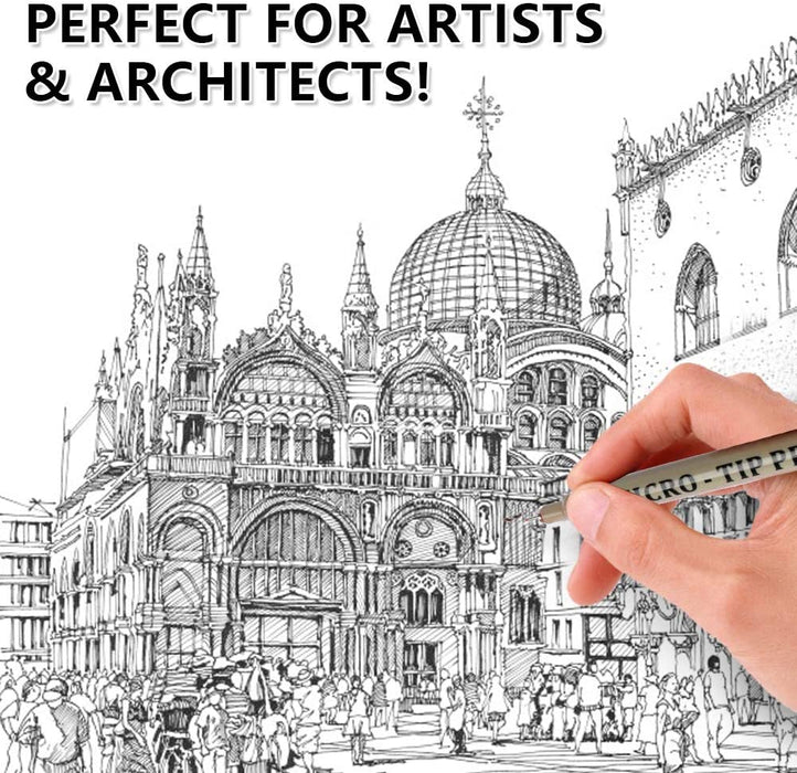 Professional Micro-Tip Pens - Set of 18