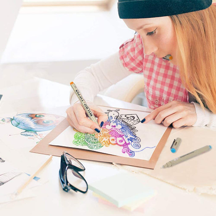 Professional Micro-Tip Pens - Set of 18