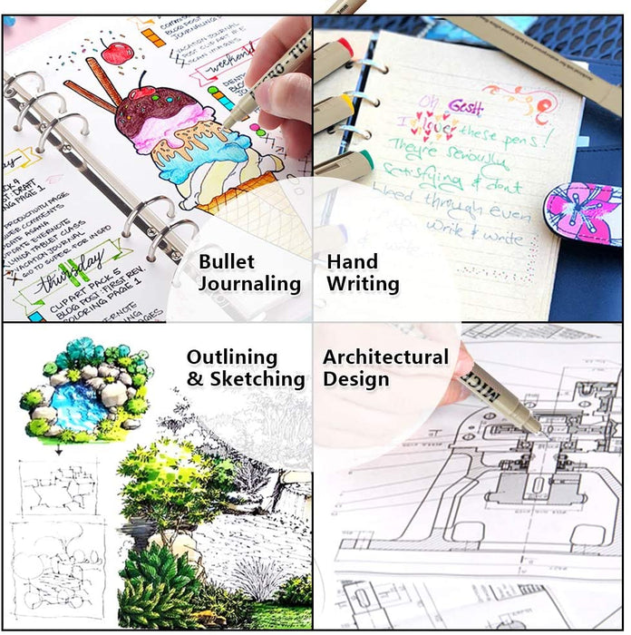 Professional Micro-Tip Pens - Set of 18