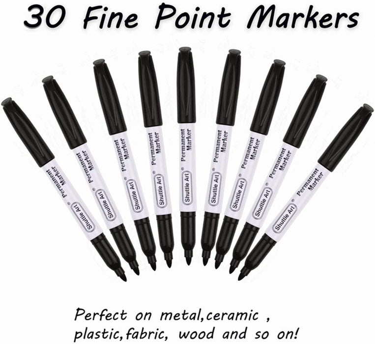 Black Permanent Markers - Set of 24