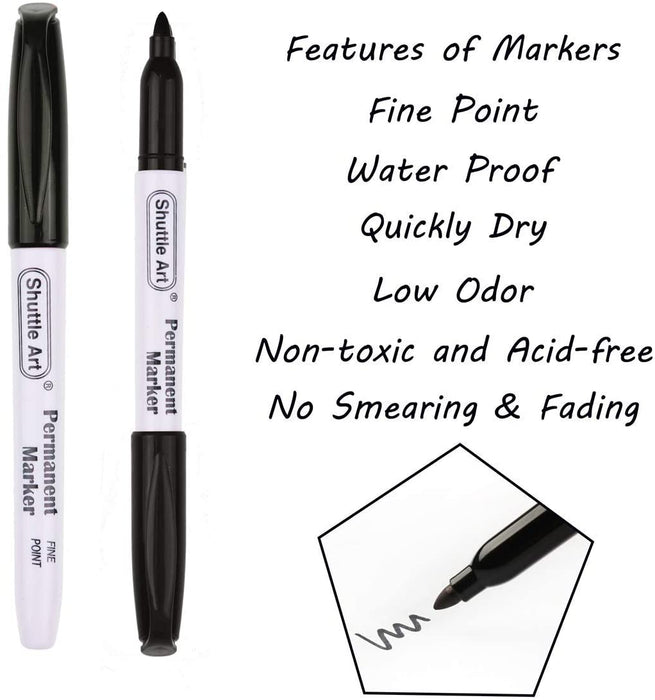 Black Permanent Markers - Set of 24