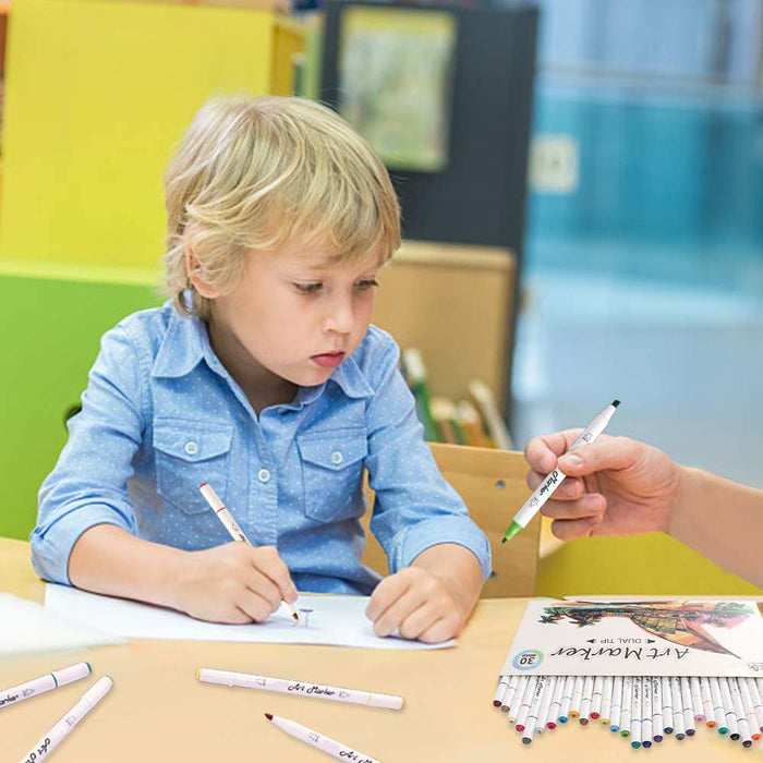 Dual Tip Art Markers - Set of 30