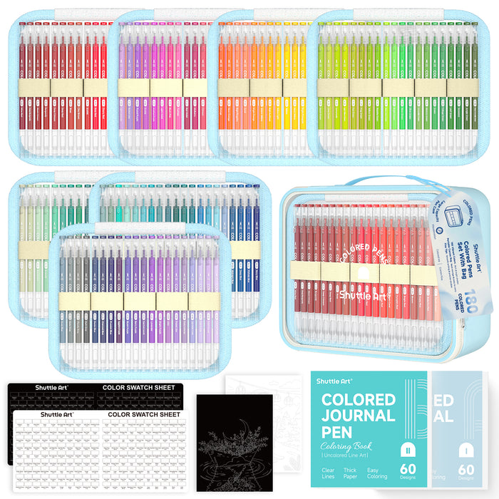 Colored Pens,  0.6mm Fine Point - Set of 180 Colors  Journal Pens