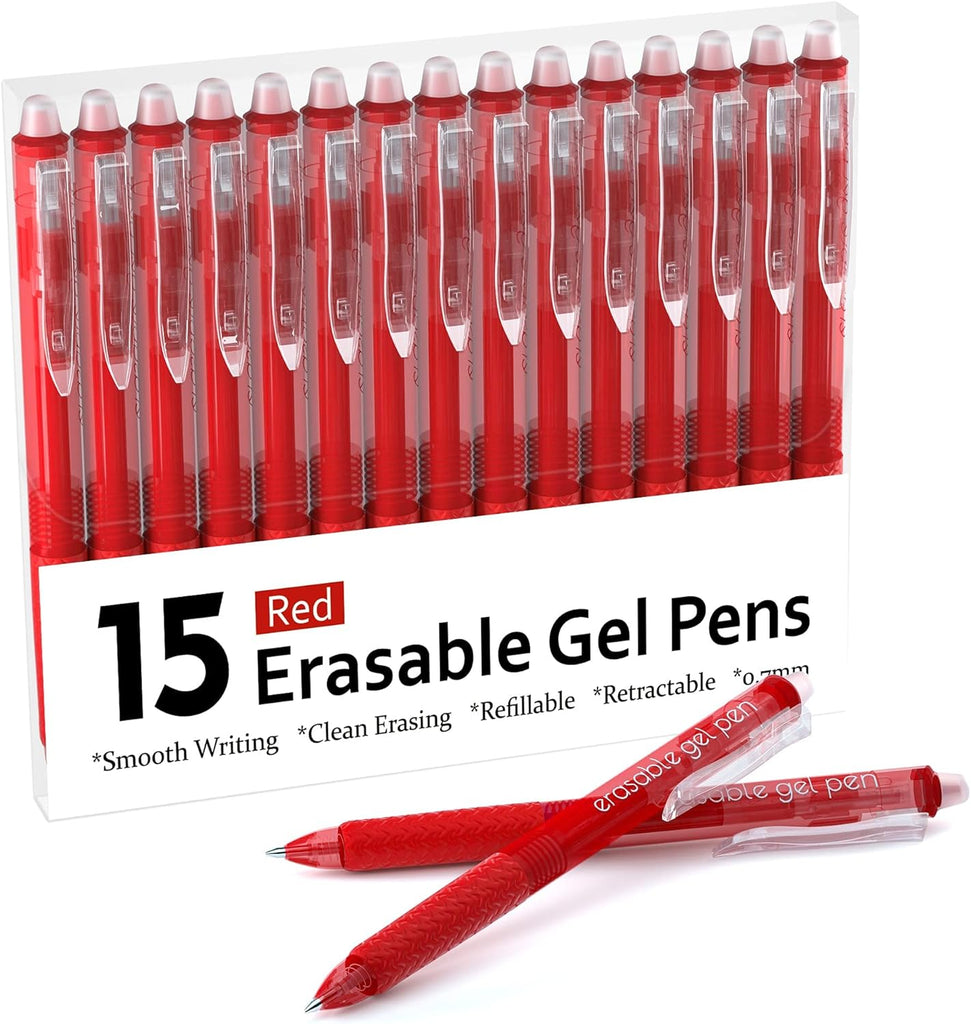 Erasable Gel Pens - Set of 15 Red — Shuttle Art