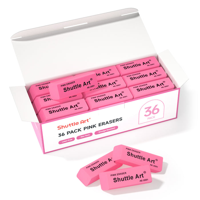 Pink Erasers - Set of 36