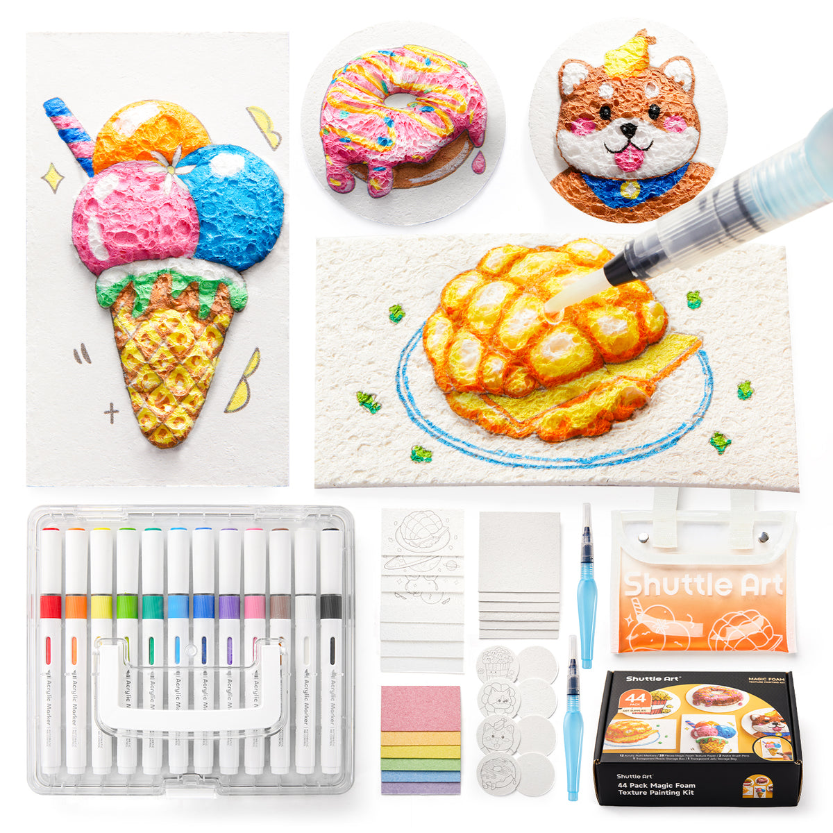 Magic Foam Texture Painting Kit -Set of 44 — Shuttle Art