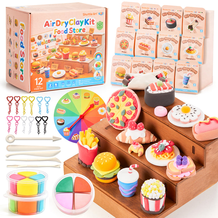 Air Dry Clay for Kids - Food Store, 21 PCS Modeling Clay Kit