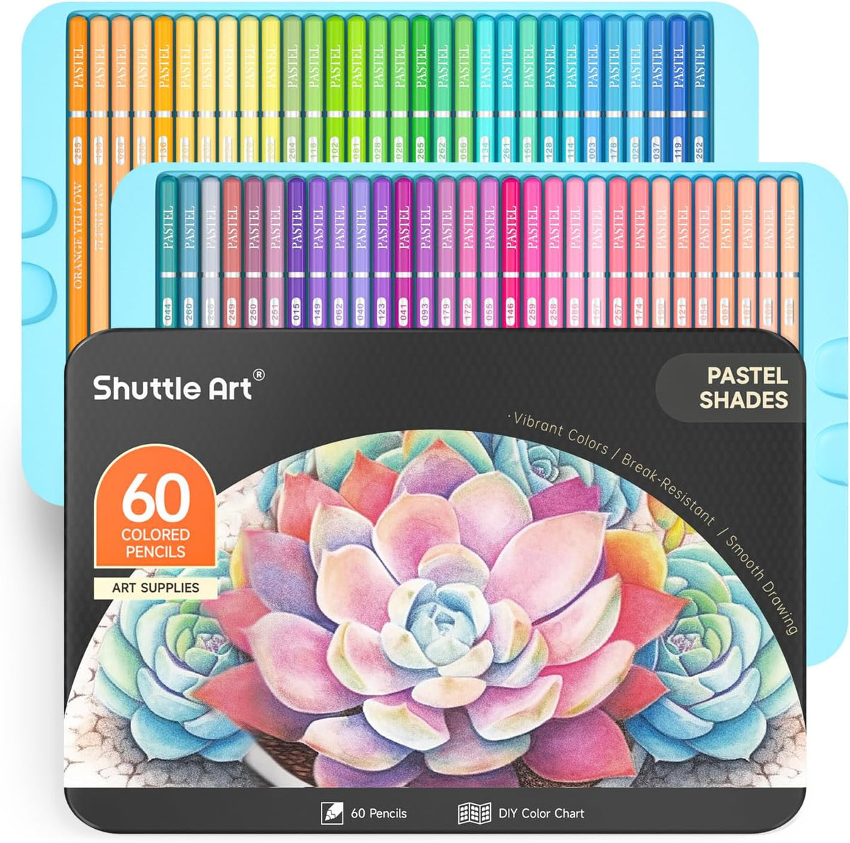 パステル画110X80 Colored Pencils, Pastel Colors - Set of 60 — Shuttle Art