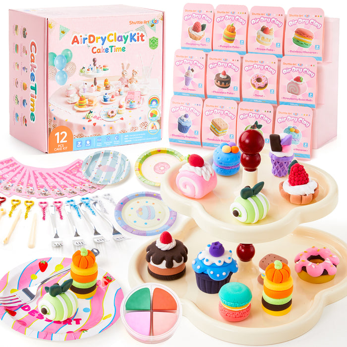 Air Dry Clay for Kids - Cake Time, 52 PCS Modeling Clay Kit