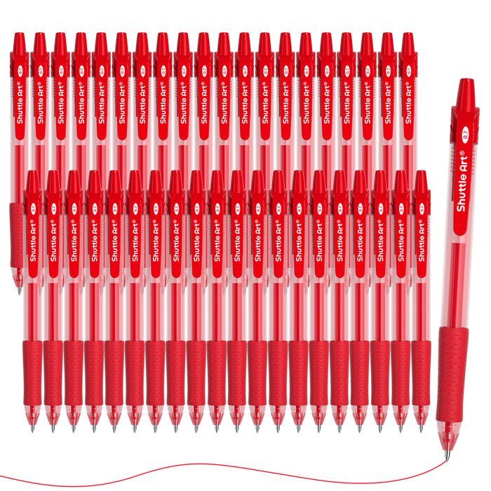 Red Gel Pens, 40 Pack Retractable 0.7mm