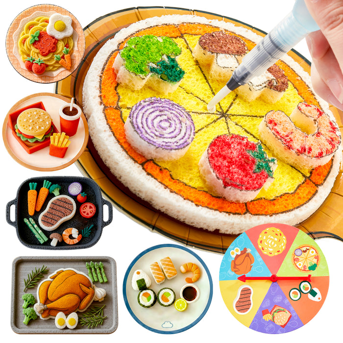 Magic Foam Texture Painting Kit Food Series - Set of 104 Pcs, 34 Food Foam Pieces