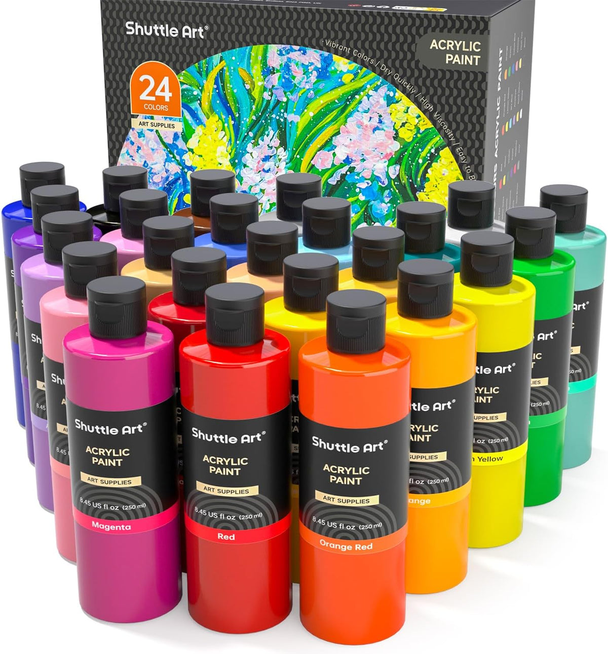 Acrylic Paint Bottle Set - 24 Colors