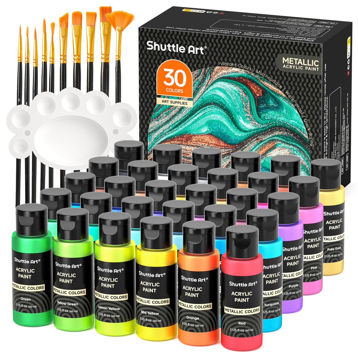 Metallic Acrylic Paint - Set of 30 — Shuttle Art