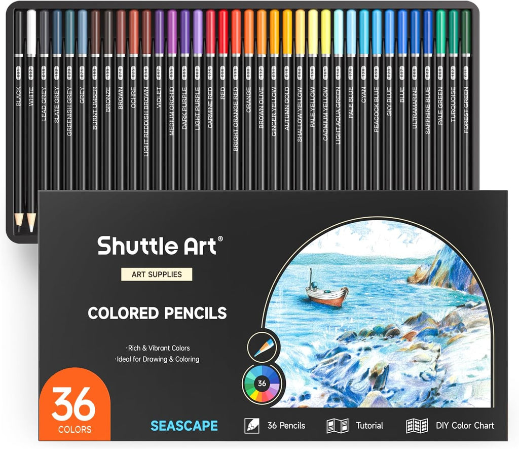 Colored Pencils, Seascape Themed- Set of 36 — Shuttle Art