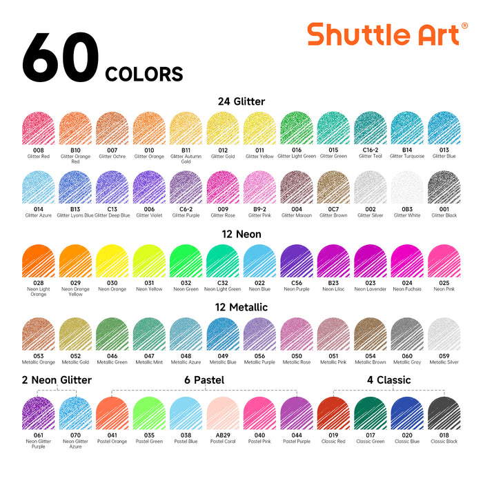Gel Pen Set, 60 Colored Gel Pen with 60 Refills - Set of 120