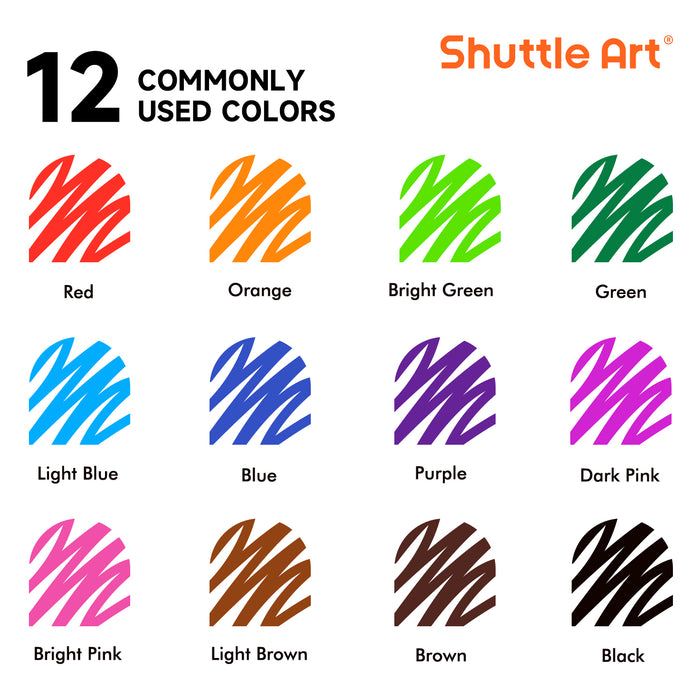 Wet Erase Markers, 1mm Fine Tip- Set of 12