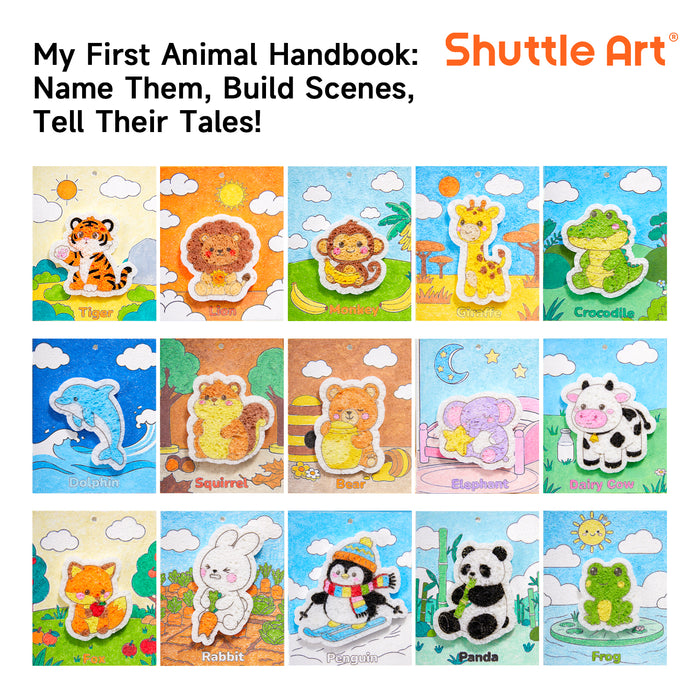 Magic Foam Texture Painting Kit Animal Series - Set of 63 Pcs, 15 Animal Foam Pieces