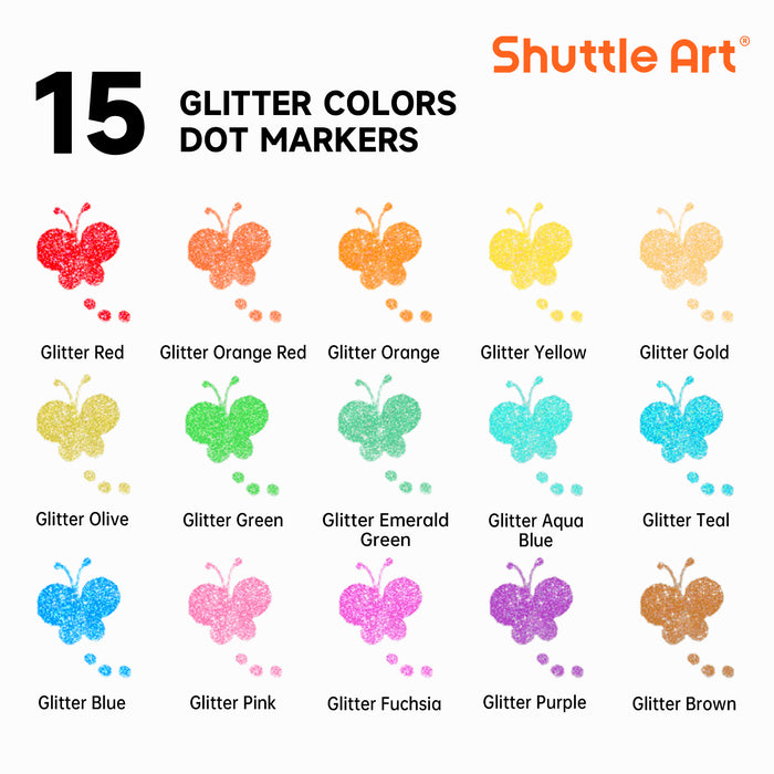 Dot Markers-Set of 15 Glittter
