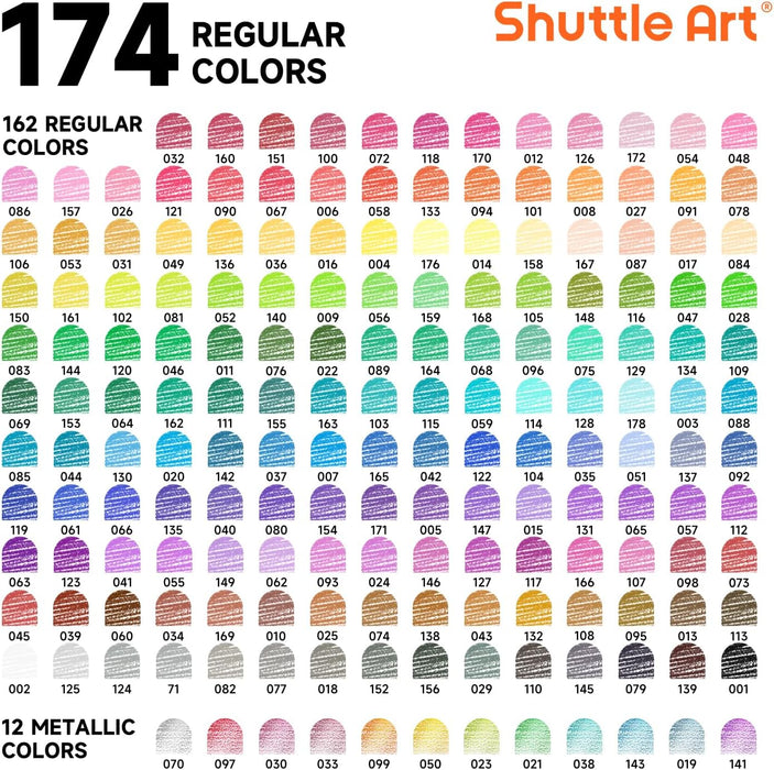 Professional Colored Pencils - Set of 174