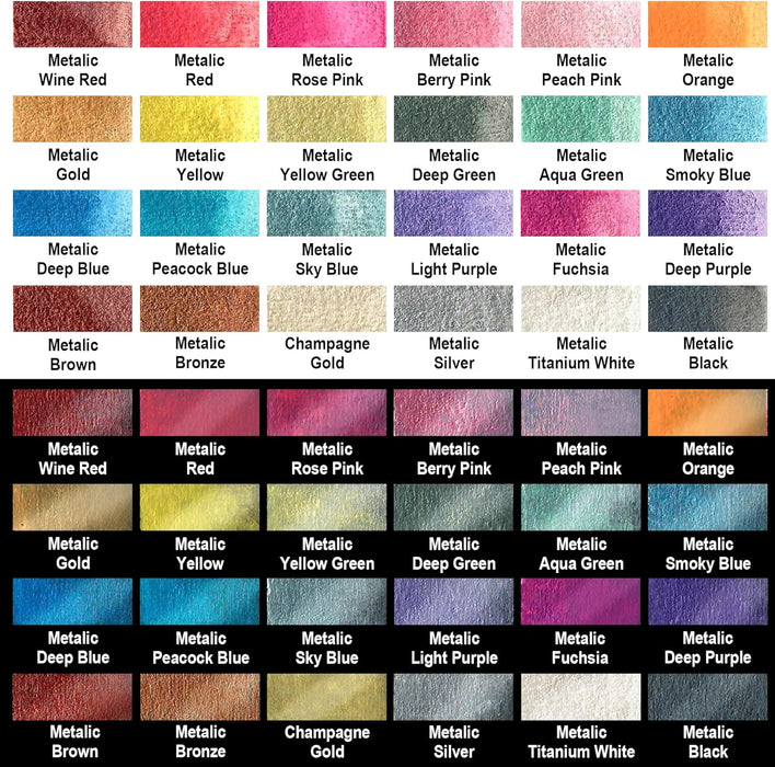 Metallic Watercolor Paints - Set of 24