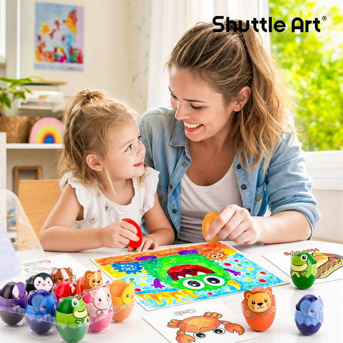Egg Crayons for Toddlers 1-3, Jumbo Crayons  - Set of 9 Colors
