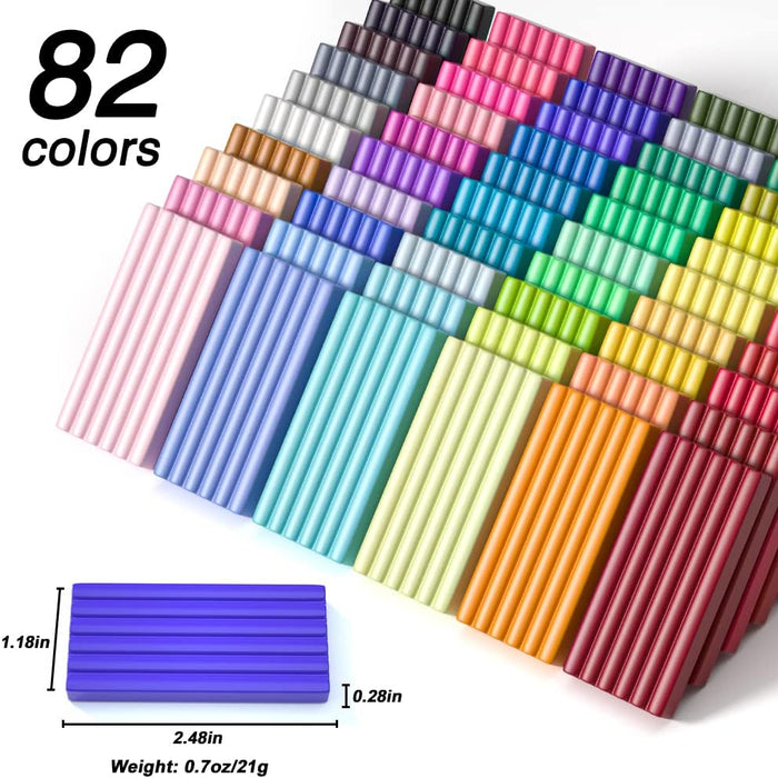 Polymer Clay, 0.7 oz Block - Set of 82