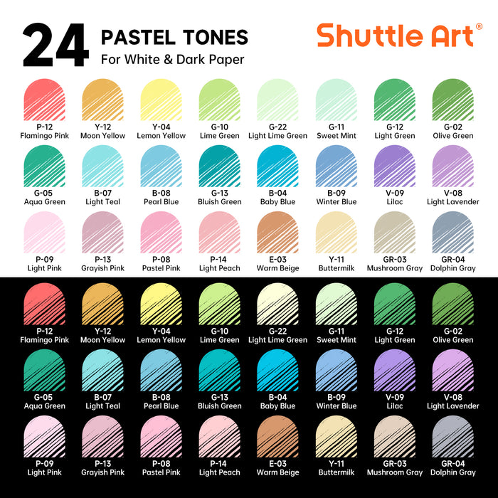 24 Pastel Tone Colored Pens - Set of Cute Journal Pens, 0.6mm Fine Point
