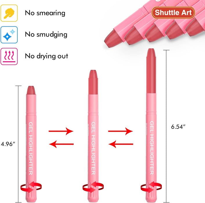Pink Gel Highlighters - Set of 5