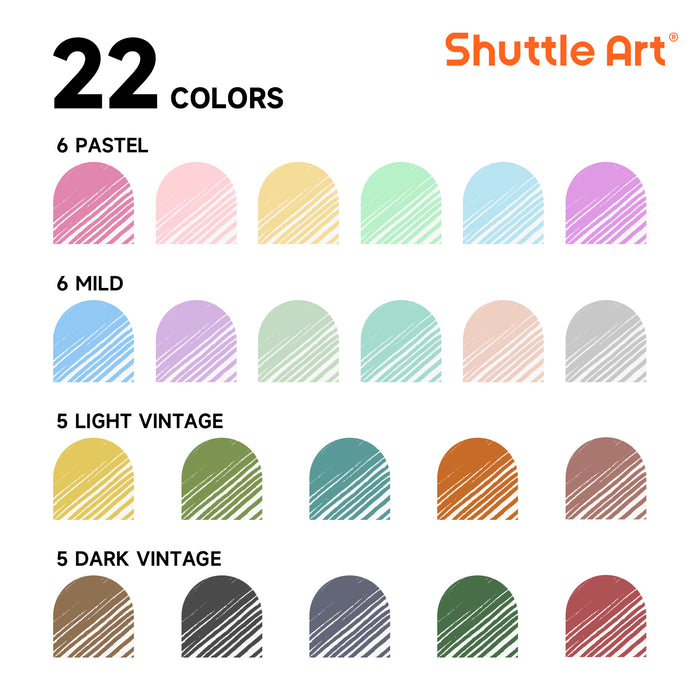 Retractable Gel Pens - Set of 22 Colors