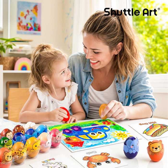 Egg Crayons for Toddlers 1-3, Jumbo Crayons- Set of 18 Colors