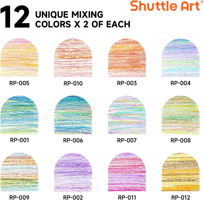Colored Pencils, Rainbow Colors - Set of 12x2