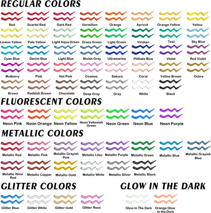 3D Fabric Paint with Stencil and Brushes - Set of 66