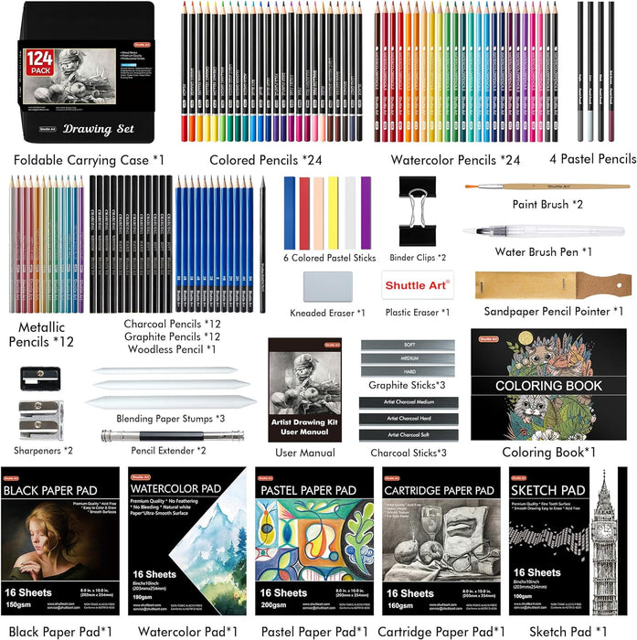 Professional Drawing Kit - Set of 124PCS