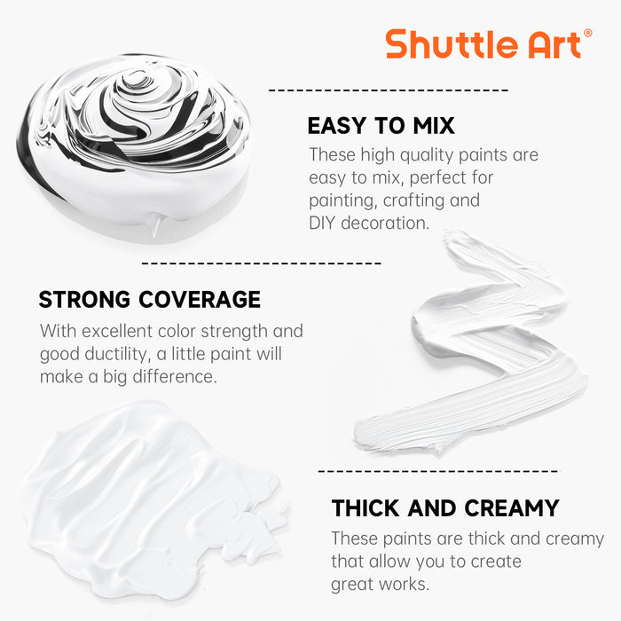 Titanium White Acrylic Paint, Large Capacity Pump Bottles with Covers - Set of 2×69oz/2040ml