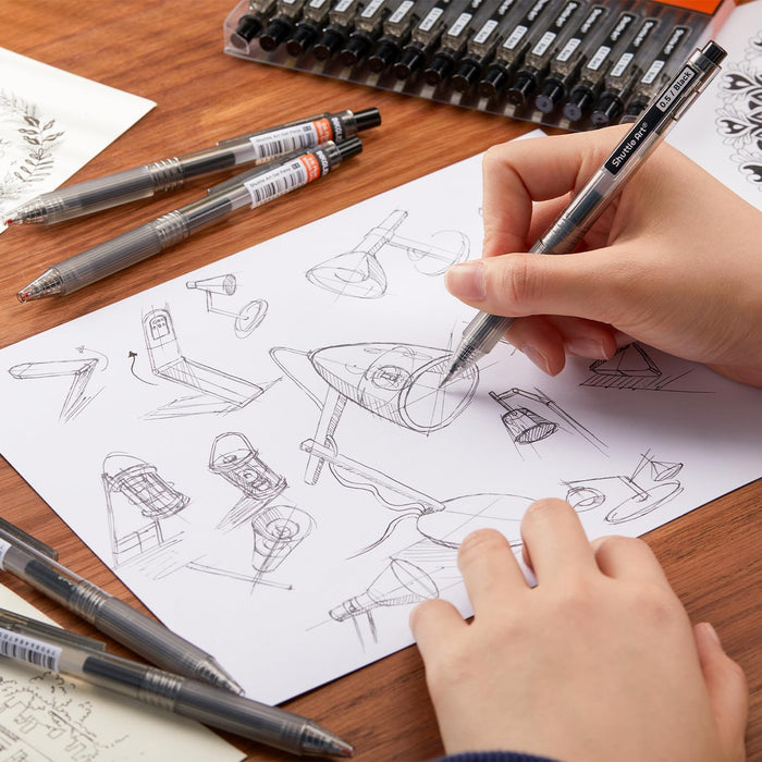 Retractable Black Gel Pens, Ink Glide Series - Set of 60, 0.5mm