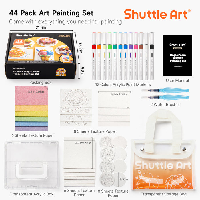 Magic Foam Texture Painting, Set di 24 Fogli di Carta per Pittura con Magic Foam Texture Painting, Set di 24 Fogli di Carta per Pittura con