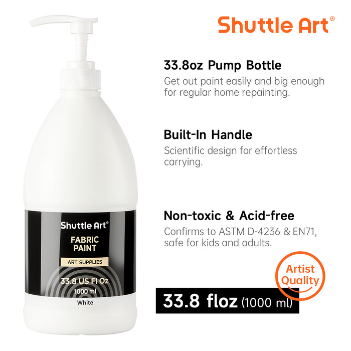 White Fabric Paint - Set of 33.8 oz(1000 ml)