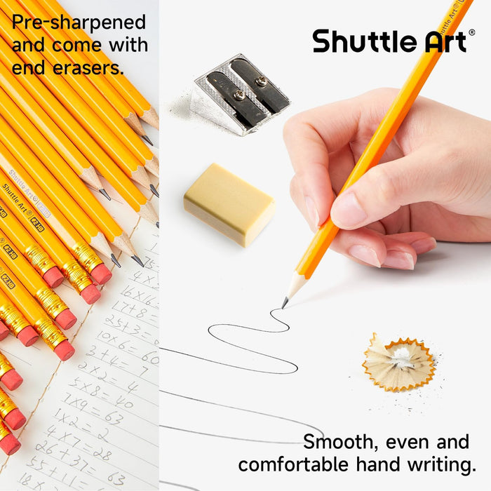 #2 HB Pencils with Erasers, Bulk Pack Graphite Pencils - Set of 350