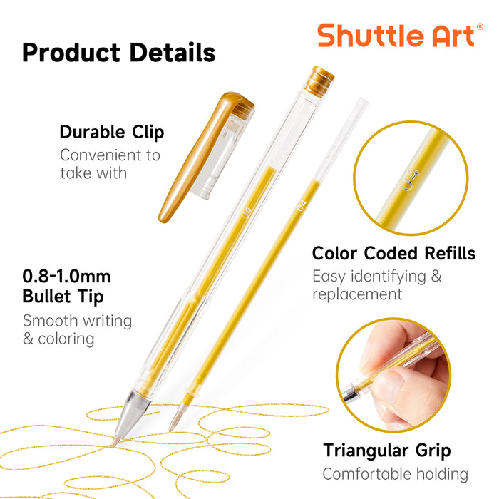 Earth Tone Gel Pens- Set of 30 with 30 Refills