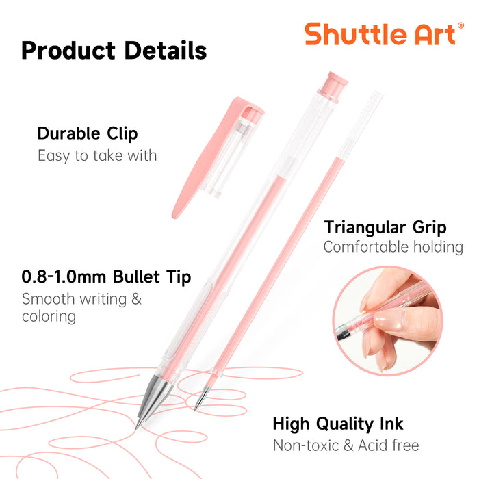 Pastel Gel Pens - Set of 24 Milky Colors Gel Pen