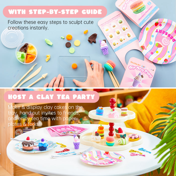 Air Dry Clay for Kids - Cake Time, 52 PCS Modeling Clay Kit