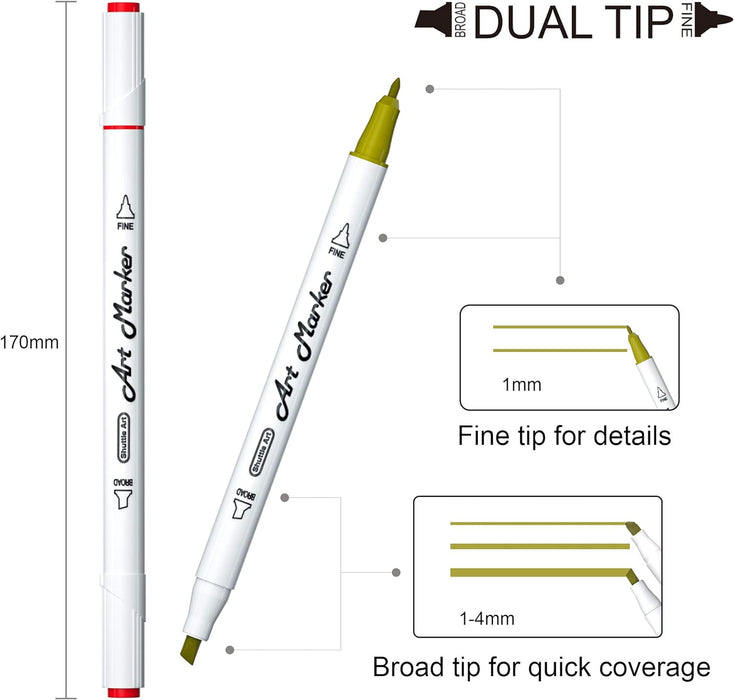 Dual Tip Art Markers- Set of 30 Colors Skin &Hair Tone